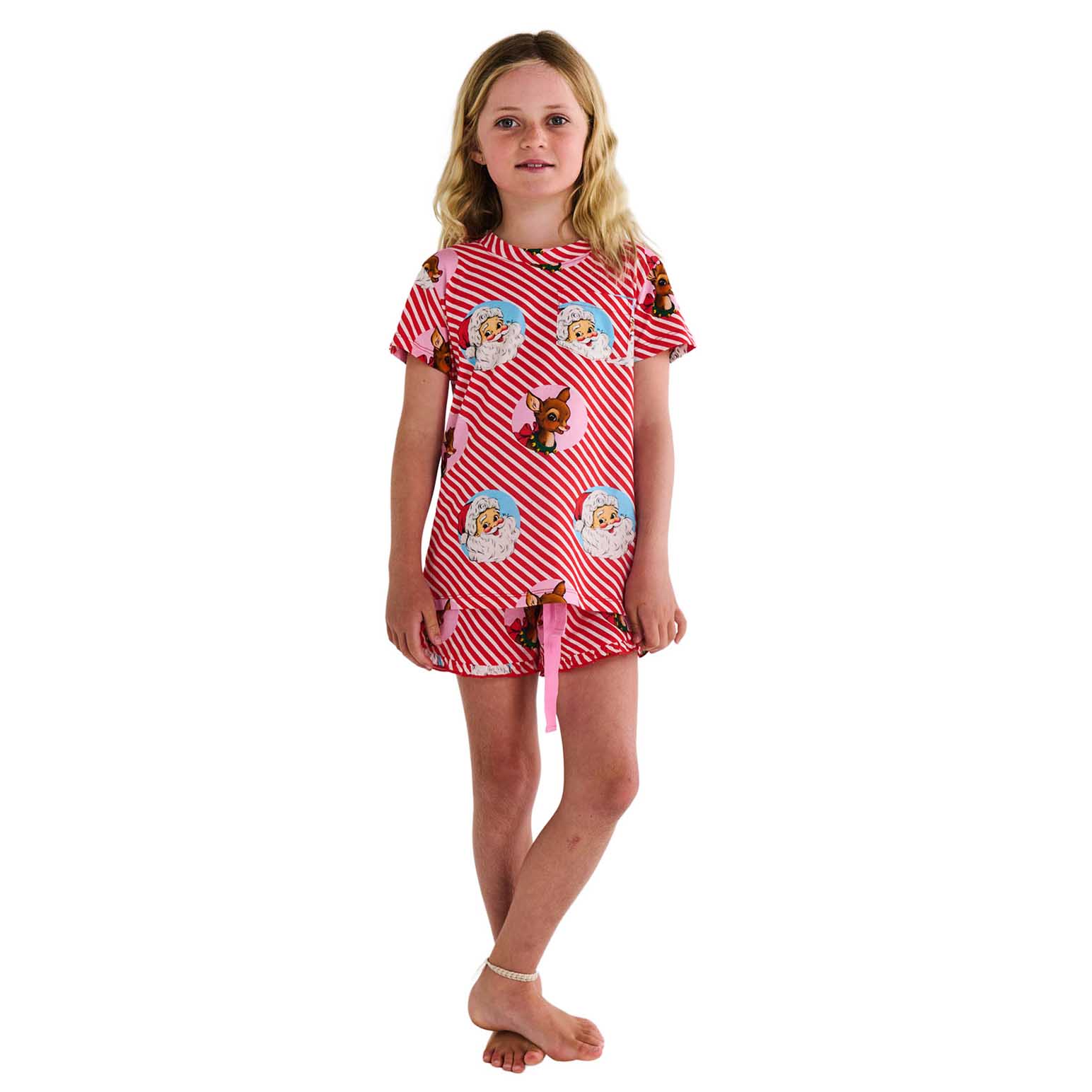 Kip&Co I Love Christmas Spot Organic Cotton SS Tee & Frill Short PJ Set
